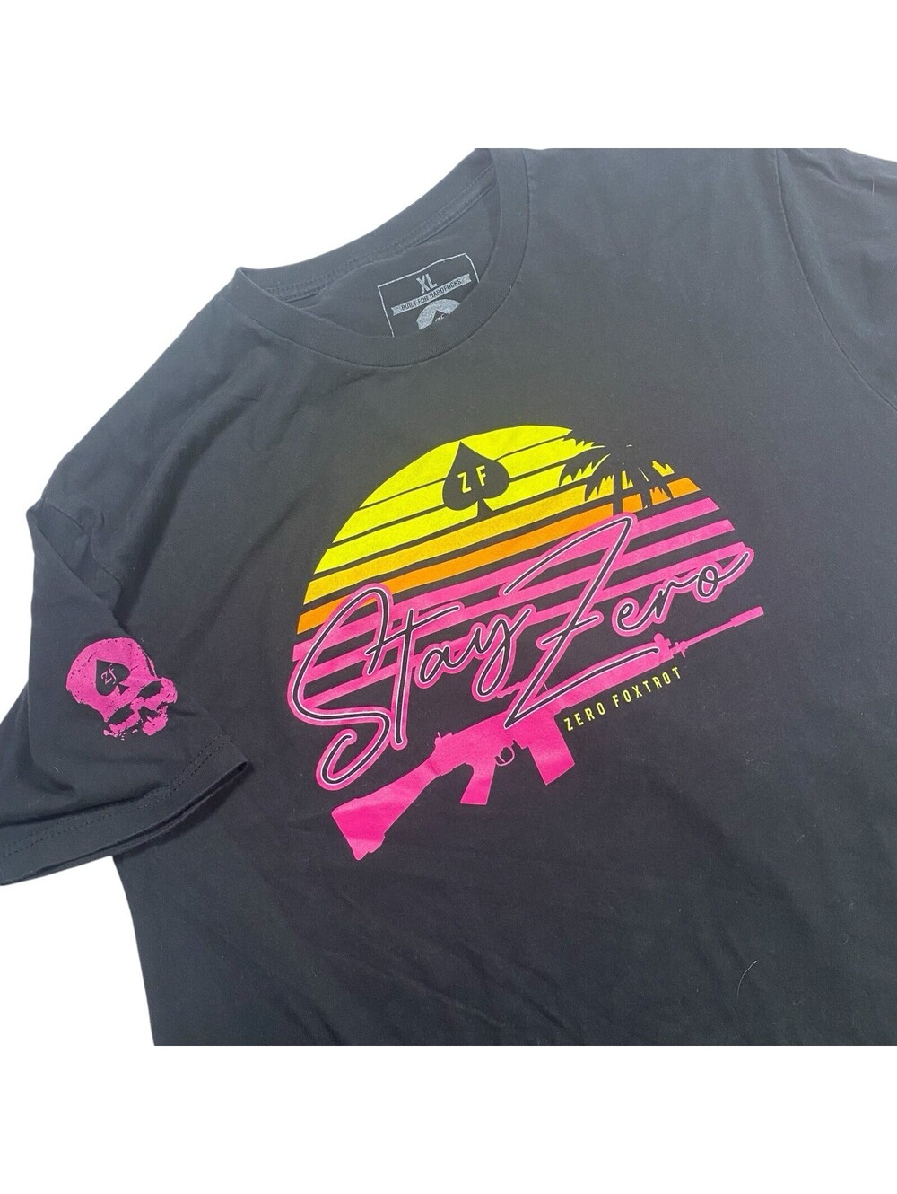 Zero Foxtrot Shirt Black XL Stay Zero Military Miami Vice Tactical USA Veterans